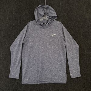 Nike Swim Hoodie Shirt Men's Medium Gray Hydroguard Pullover Dri-FIT UPF 40+ Sun